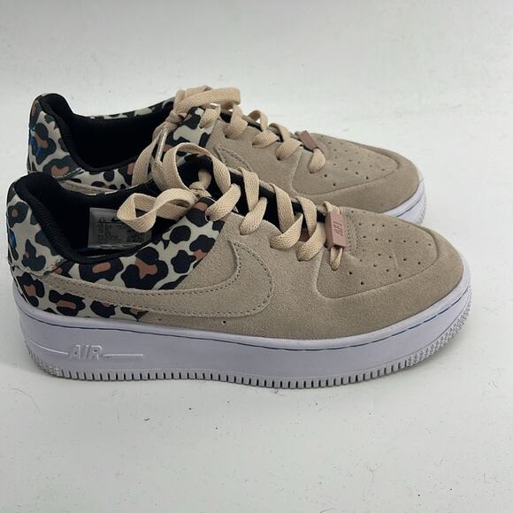 Nike Air Force One Sage Low platform suede leopard print sneakers sz 6.5 - Picture 4 of 6
